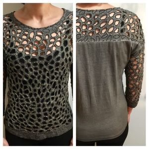 FOREVER 21 Beaded Cotton Top